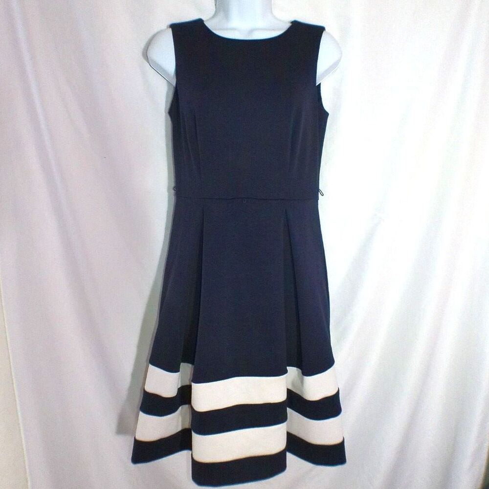 Calvin Klein Size 6P Navy and White Stripe